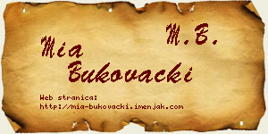 Mia Bukovački vizit kartica